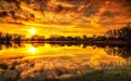 Sonnenaufgang Goldener Clauds See Landschaftsmalerei von Fotos zu Kunst